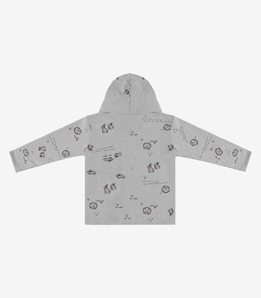 Blusão Infantil Menina Com Capuz Select Cinza