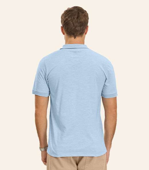 Polo Meia Malha Flamê Masculina Diametro Azul