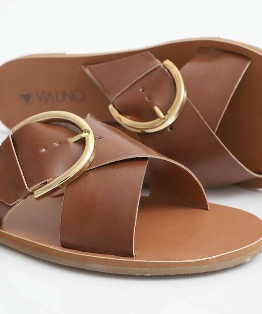 Rasteirinha Feminina Via Uno Marrom