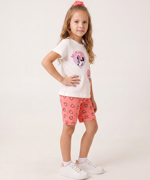 Conjunto Infantil Minnie E Margarida Disney Tam 4 a 10 Off White