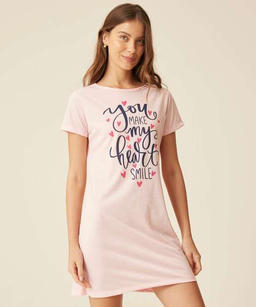 Camisola Estampa Estampa Frontal Manga Curta Marisa