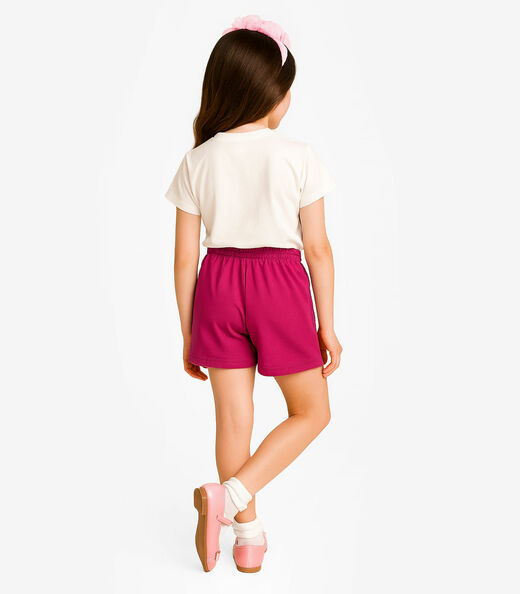 Conjunto Infantil Blusa Com Shorts Rovi Kids Bege