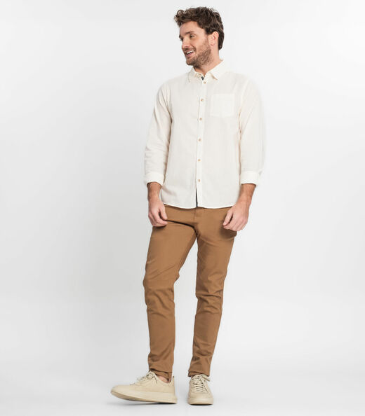 Camisa Masculina Manga Longa Diametro Bege