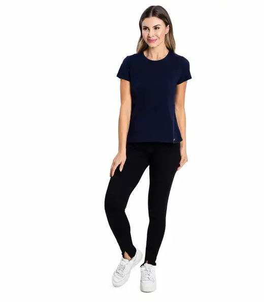 Blusa Feminina Cotton Leve Básica Rovitex Azul