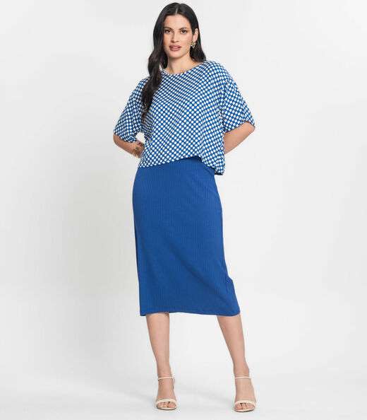 Blusa Feminina Estampada Infinita Cor Azul