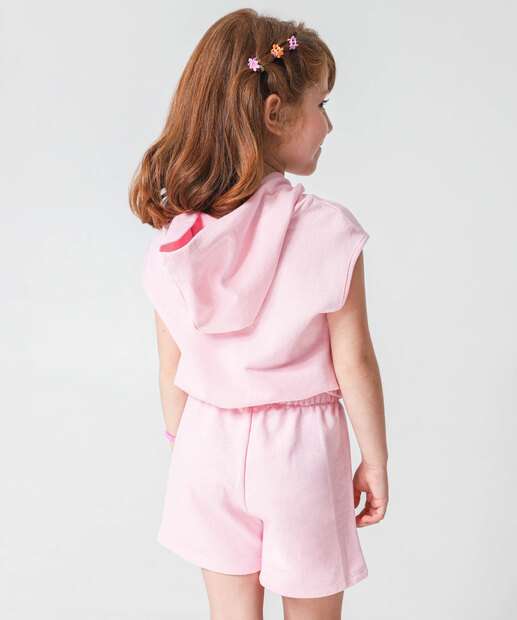 Conjunto Infantil Moletinho Minnie Rosa Tam 4 a 10