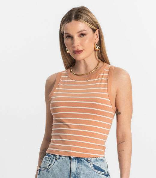 Regata Feminina em Cotton Leve Rovitex Marrom