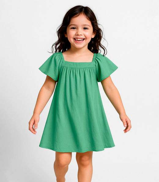 Image_Vestido Infantil em Viscose Infinita Cor Verde