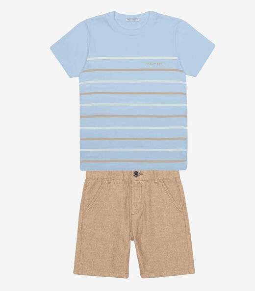 Conjunto Infantil Camiseta Com Bermuda Trick Nick Azul