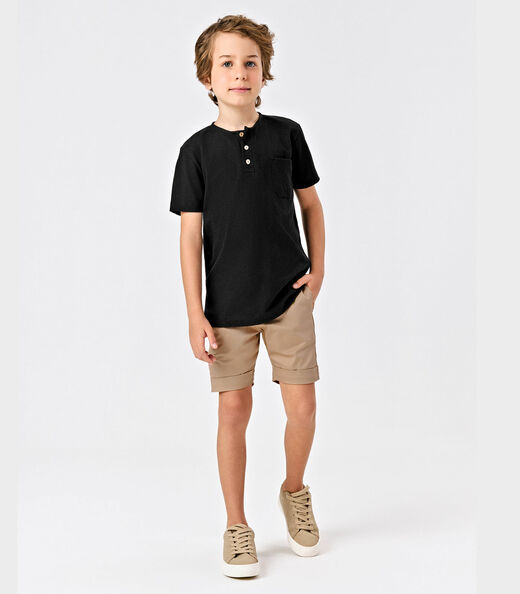 Conjunto Infantil Camiseta Com Bermuda Trick Nick Preto