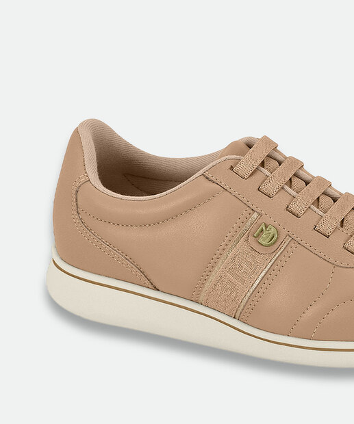 Tênis Casual Feminino Recorte Modare Bege