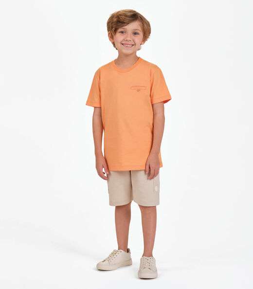 Bermuda Piquet Verona Menino Trick Nick Bege