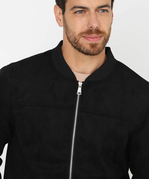 Jaqueta Bomber Masculina Suede Marisa Preta 