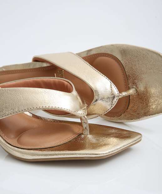 Tamanco Feminino Salto Fino Metalizado Vizzano