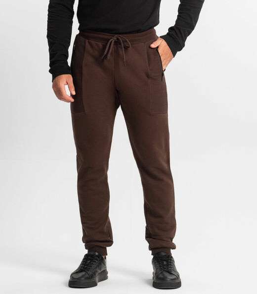 Calça Masculina Em Moletinho Diametro Marrom