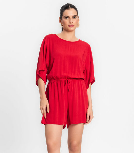 Macaquinho Feminino Viscose Infinita Cor Vermelho