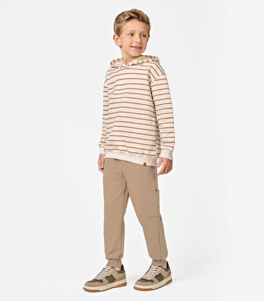 Conjunto Blusão com Capuz com Calça Marrom