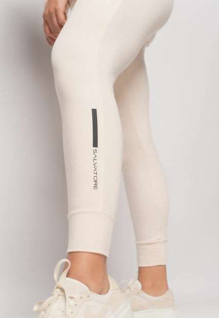 Conjunto De Moletinho Esportivo Com Casaco Capuz E Calça Jogger Marfim Salvatore