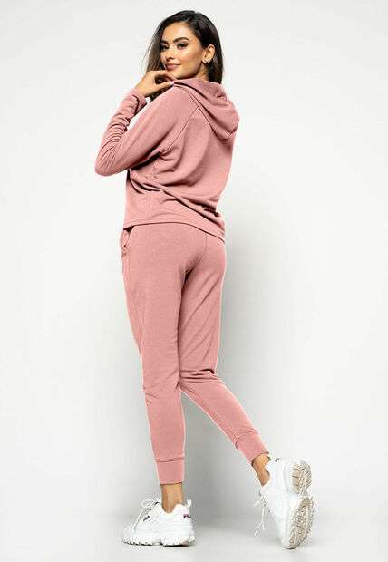 Casaco  Comfy Com Capuz Moletinho Rosa Claro