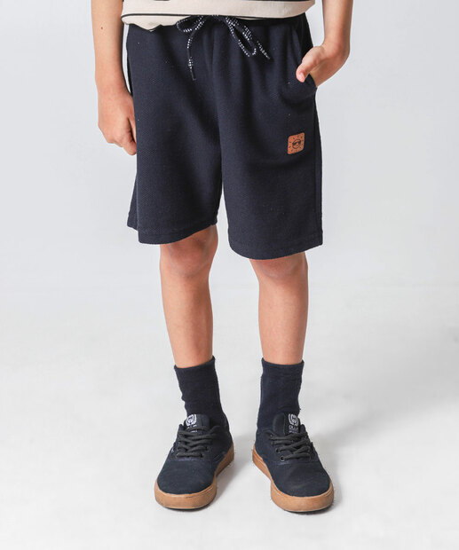 Bermuda Infantil Moletinho Textura Marisa Tam 4 a 10 Preto