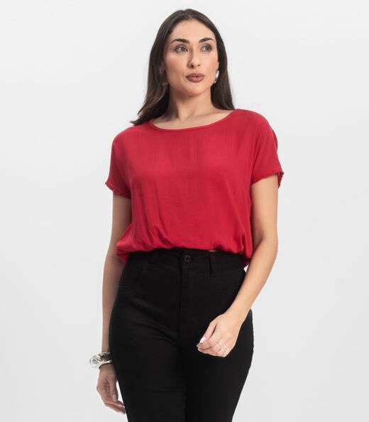 Image_Blusa Feminina manga curta Infinita Cor Vermelho