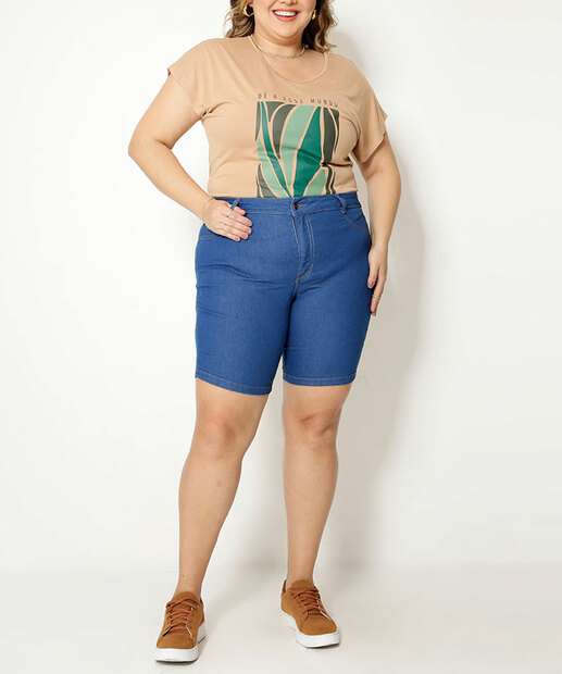Blusa Plus Size Feminina Estampa Frontal Marisa
