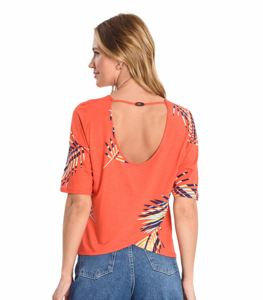 Blusa Feminina Transpassada Infinita Cor Vermelho