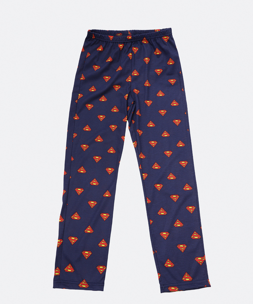Pijama Juvenil Super Homem Warner Bros Tam 8 a 16 Azul