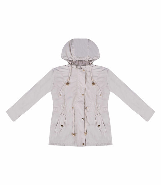 Parka Feminina Peluciada Impermeável Sea Surf Bege