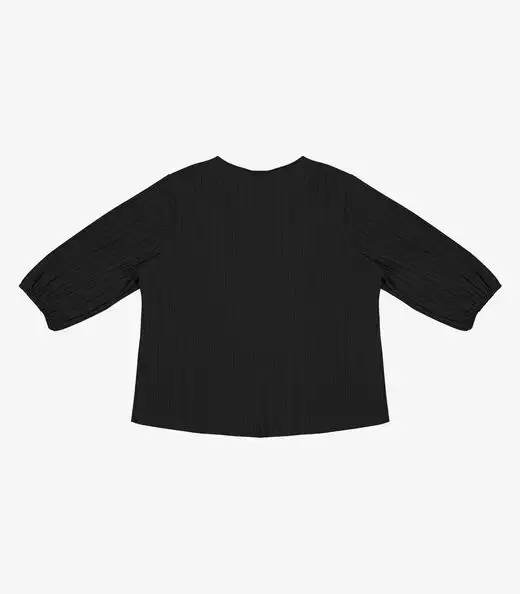 Blusa Canelada Plus Infinita Cor Preto