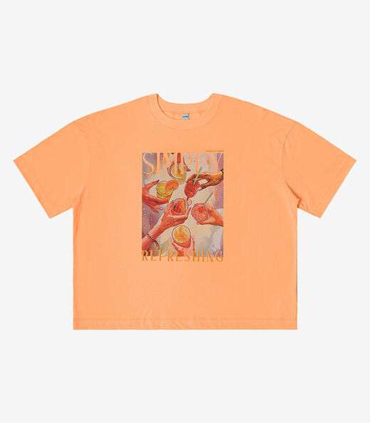 Camiseta Feminina em Meia Malha Rovitex Laranja