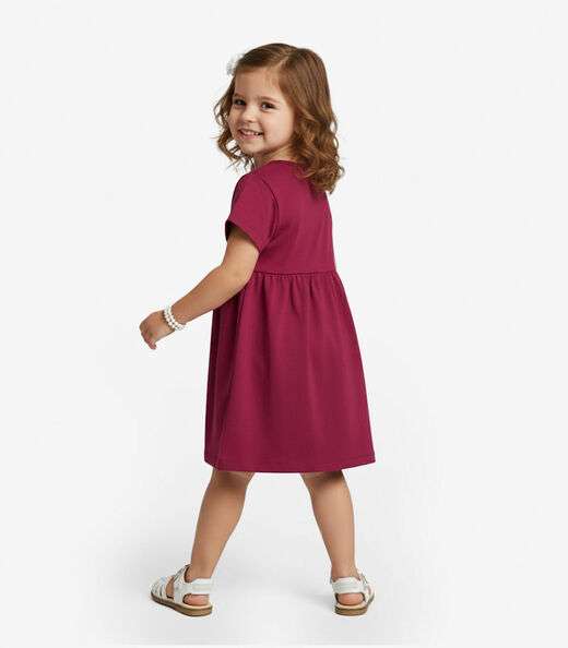 Vestido Infantil em Molecotton Select Vermelho