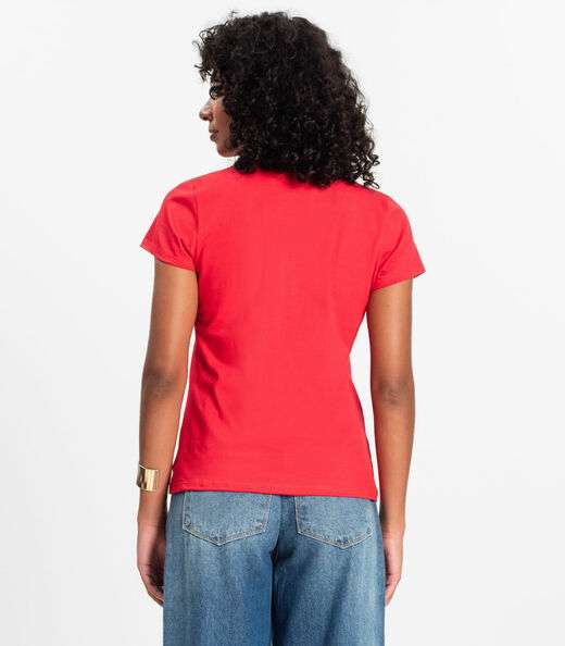 Blusa Feminina Cotton Leve Básica Rovitex Vermelho
