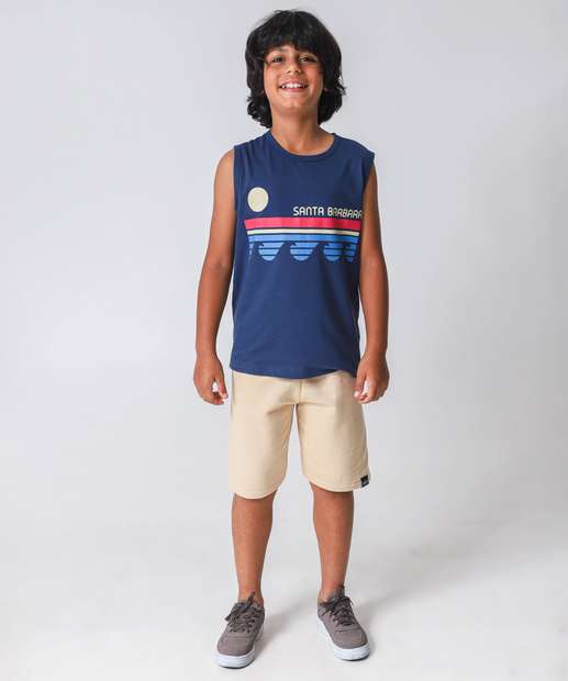 Regata Juvenil Estampada Marisa Tam 10 a 16 Azul