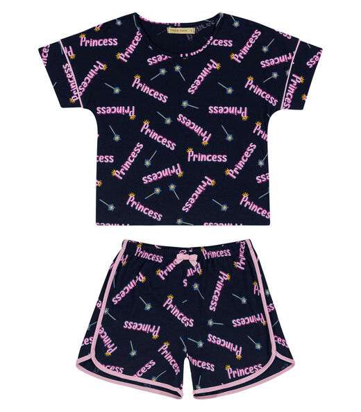 Pijama Infantil Feminino Princess Trick Nick Azul