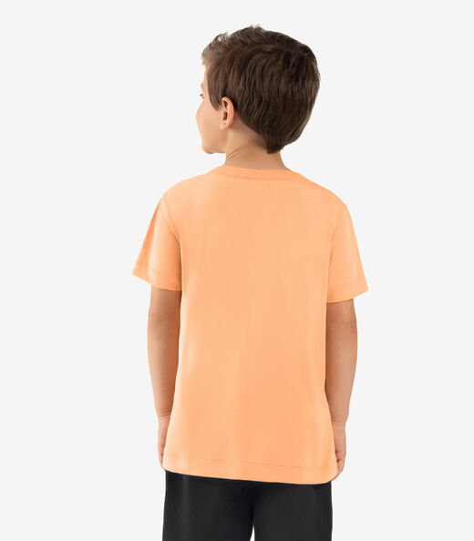 Camiseta Infantil Meia Malha Rovi Kids Laranja