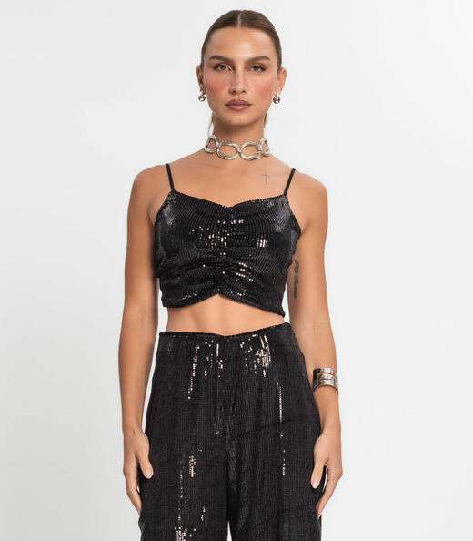 Image_Top Cropped Em Paetê Endless Preto