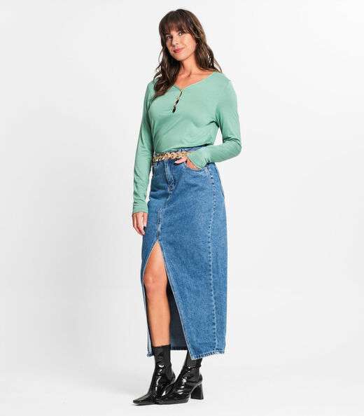 Blusa Feminina Com Botões Manga Longa Rovitex Verde