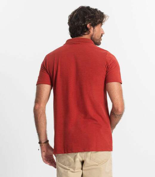 Polo Masculina Pique Diametro Vermelho