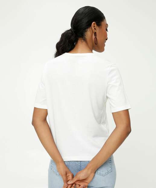 Blusa Feminina Estampa Folhas Manga Curta Marisa