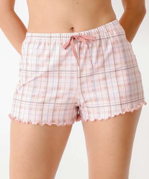 Short Pijama Feminino Avulso Estampa Xadrez Marisa