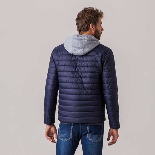 Jaqueta Puffer com capuz de moletom Masculina Rock e Soda