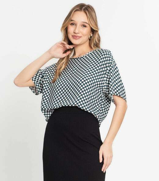 Blusa Feminina Estampada Infinita Cor Verde