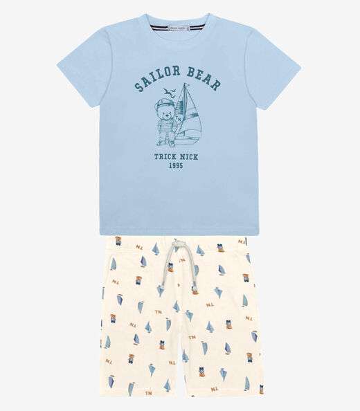 Image_Conjunto Infantil Camiseta Com Bermuda Trick Nick Azul