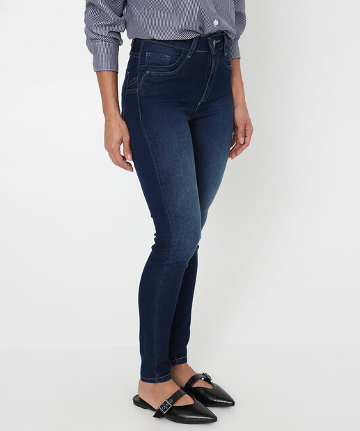 Calça Jeans Skinny Feminina Push Up Sawary Azul