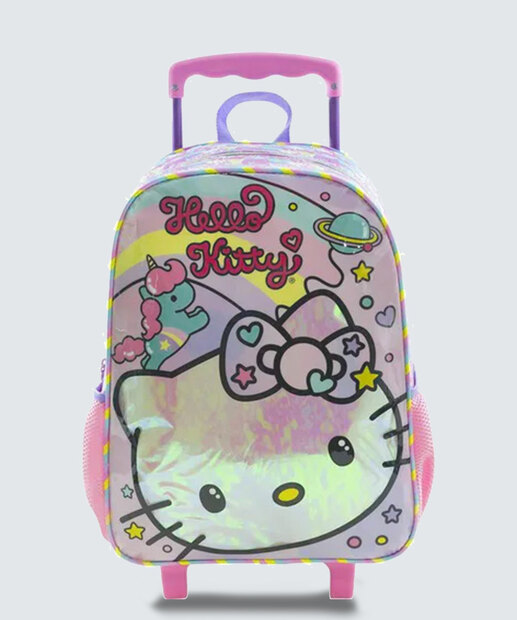 Mochila Infantil Escolar Rodinha Hello Kitty Xeryus