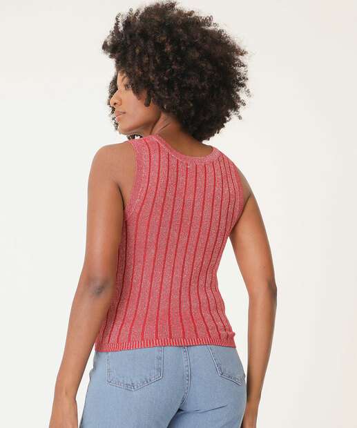 Blusa Regata Feminina Tricô Lurex Marisa