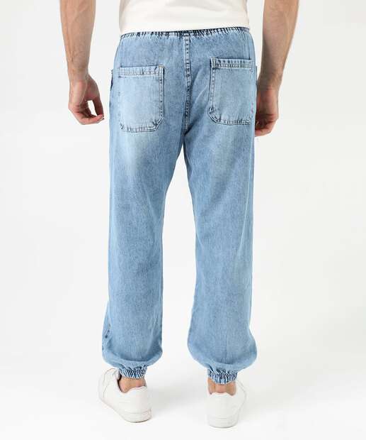 Calça Masculina Jeans Jogger Bolsos