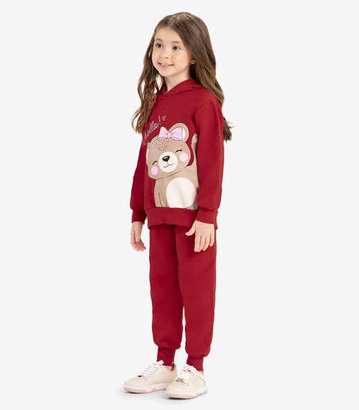 Conjunto Infantil Blusão Com Calça Rovi Kids Vermelho