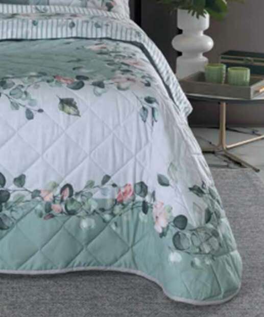 Jogo de Cama Casal Floral Hedrons 3 Peças 